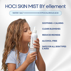 e11ement bottle on bathroom counter after shower illustrating post-cleansing refresh routine