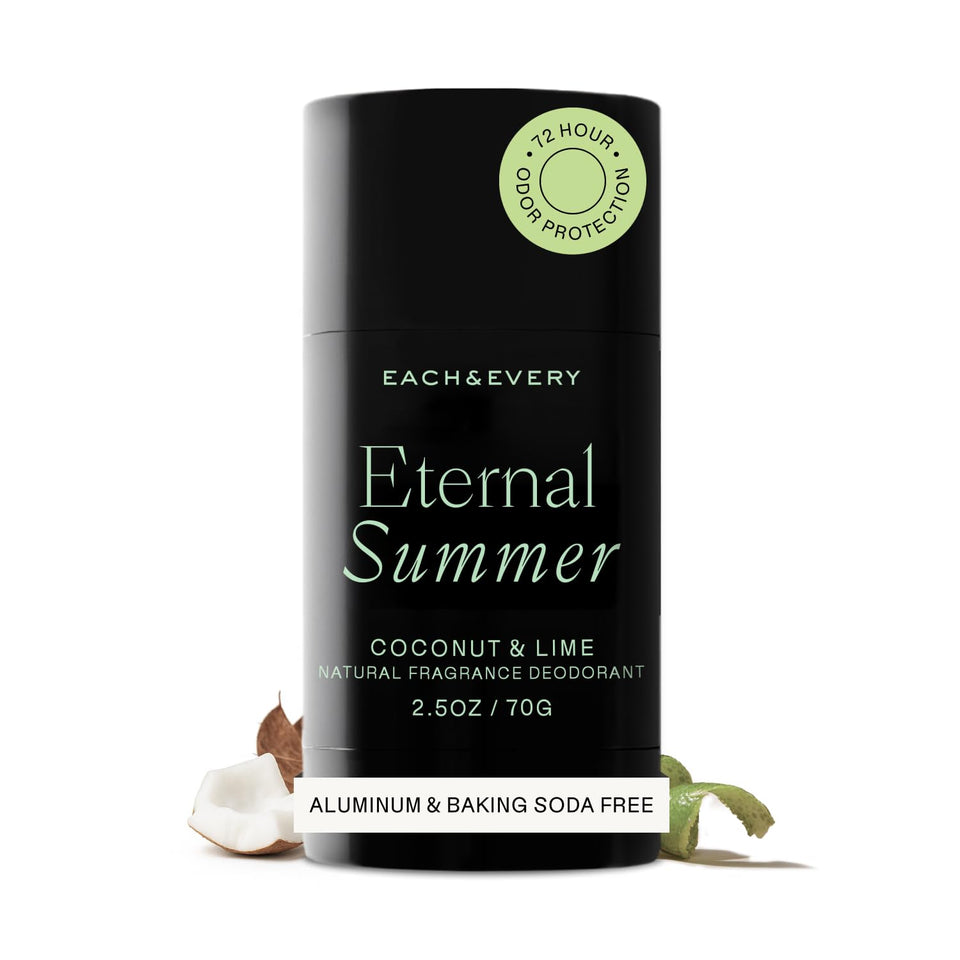 Each & Every front view of coconut lime deodorant for fresh scent