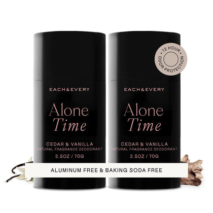 Each & Every front packaging showing cedar vanilla scent and two-pack benefit