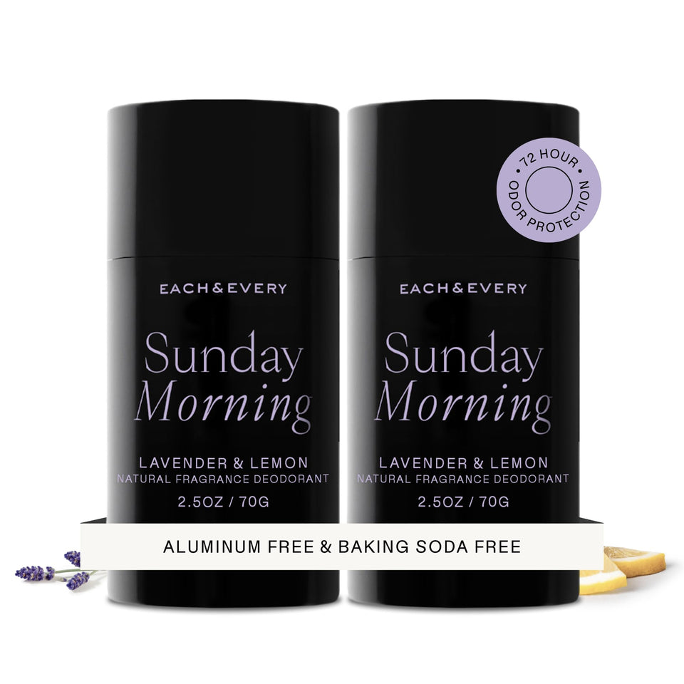 Each & Every front packaging showing lavender lemon scent and 2-pack convenience