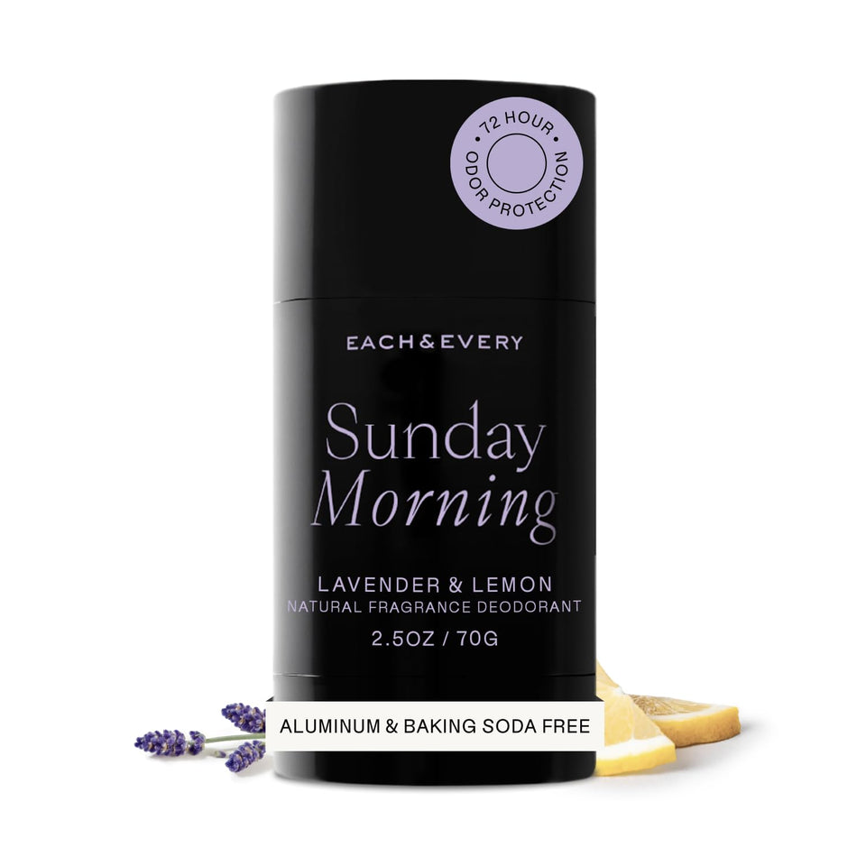 Each & Every front packaging showing lavender scent and clean formula benefit