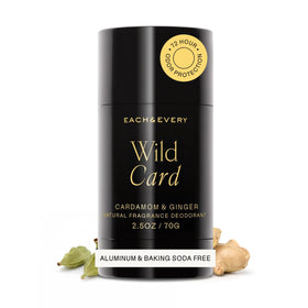 Each & Every front stick showing cardamom and ginger scent, clean benefit