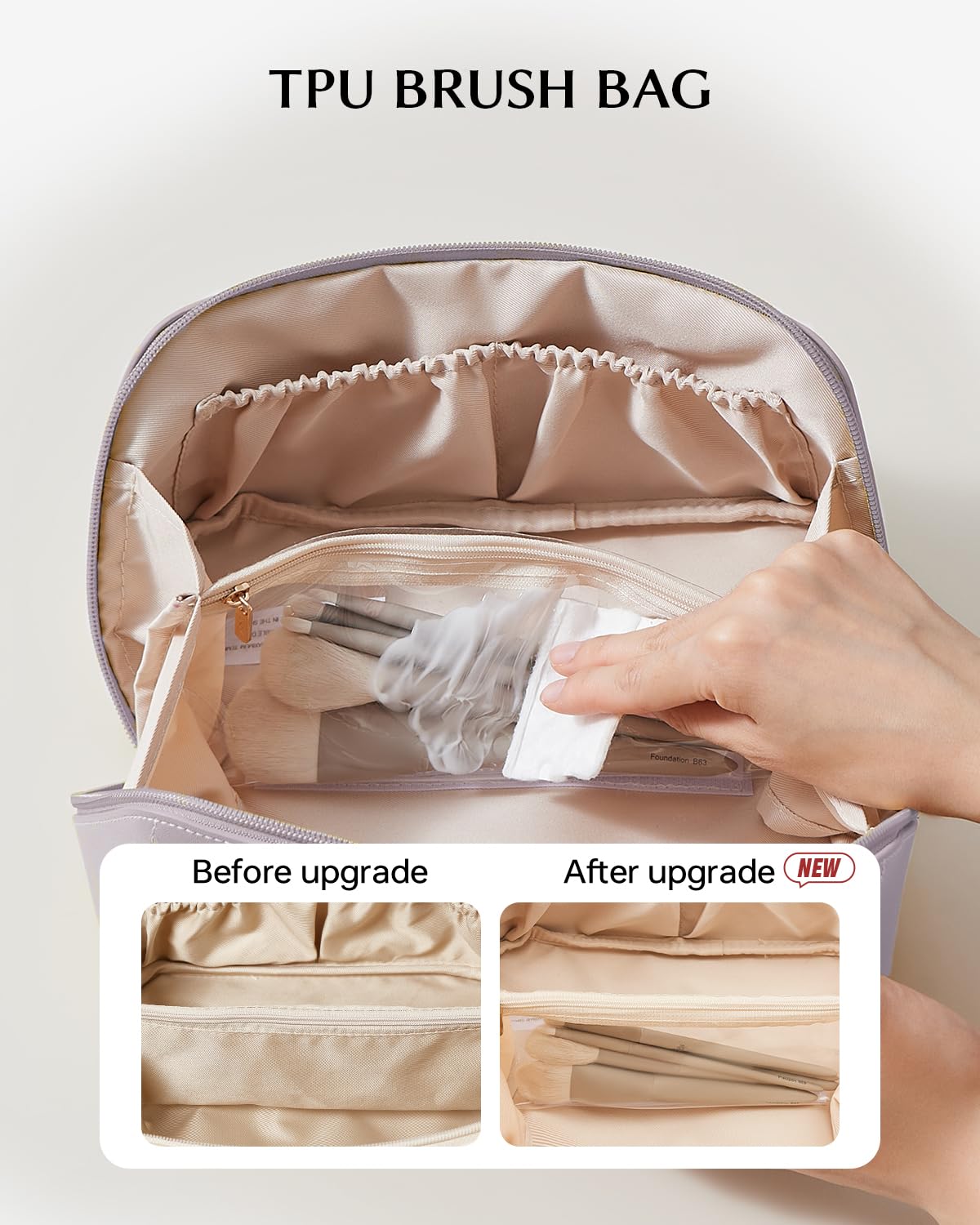 EACHY clear brush compartment close-up keeping brushes visible and protected