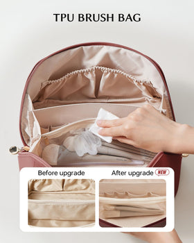 EACHY close-up of waterproof TPU brush compartment protecting brushes from moisture