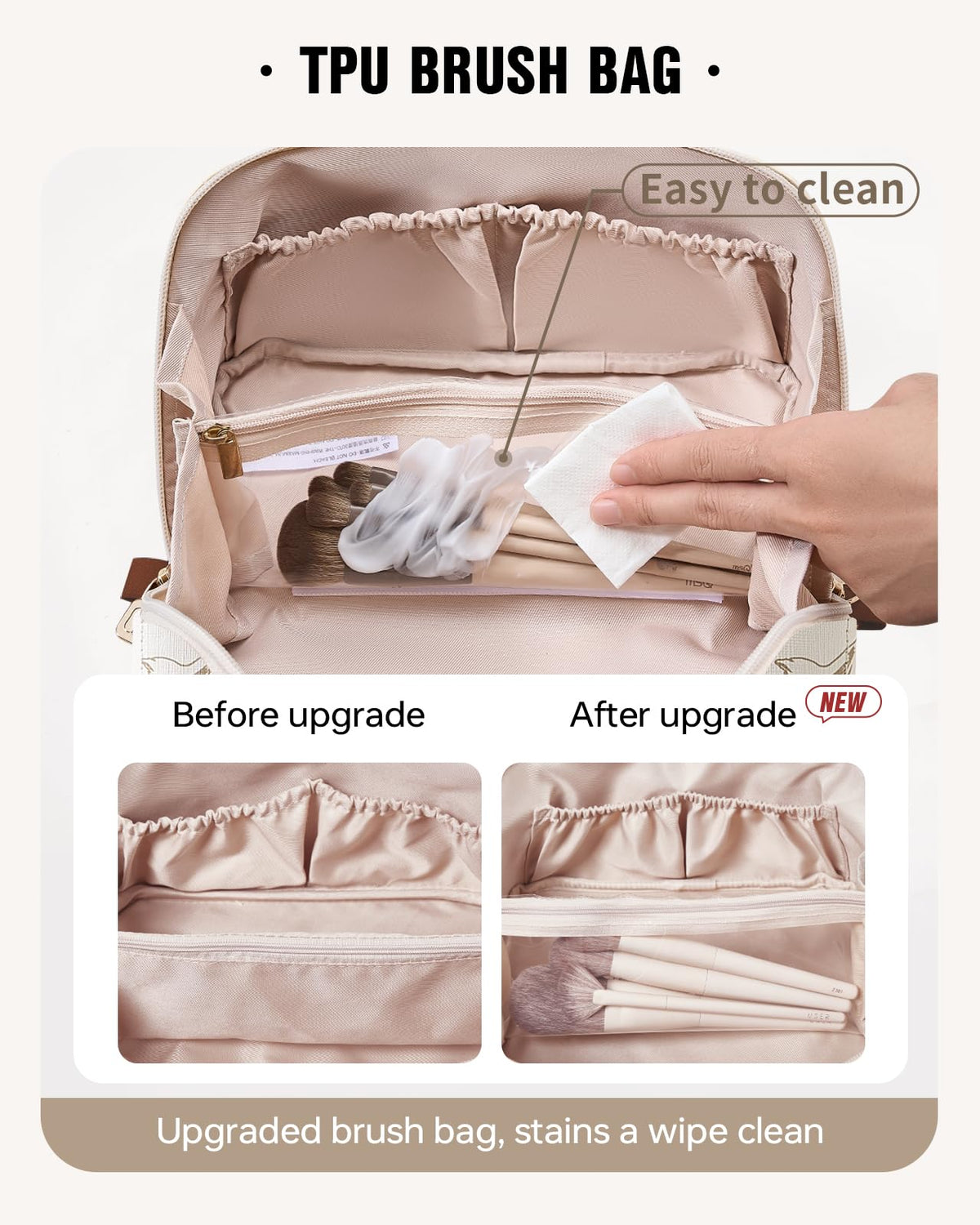 EACHY clear TPU brush pocket close-up keeps brushes visible and clean