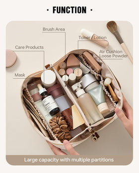 EACHY open flat-lay interior showing organized compartments for quick access