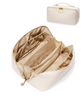 EACHY front view showing roomy white bag and neat profile benefit organized storage