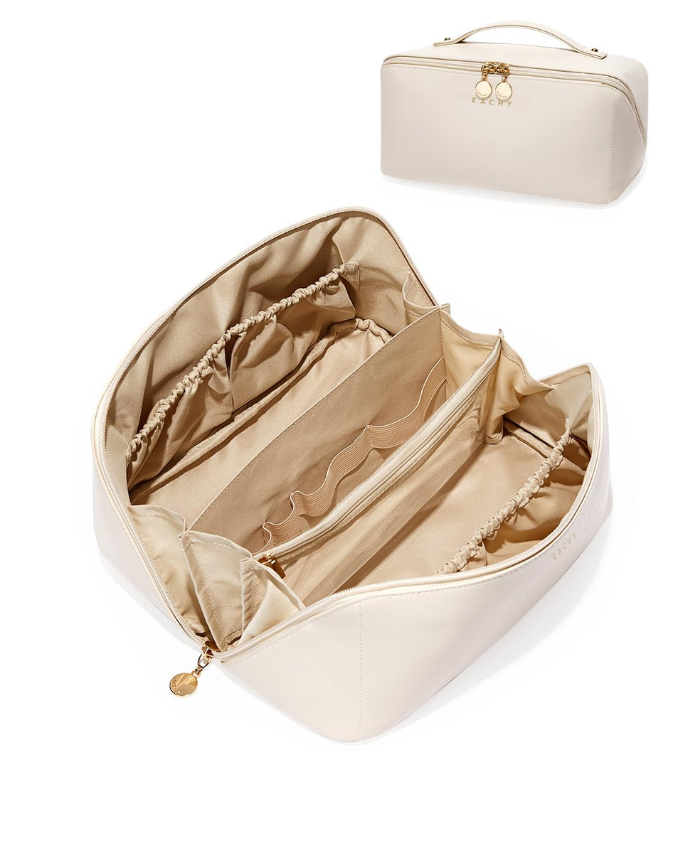 EACHY front view showing roomy white bag and neat profile benefit organized storage