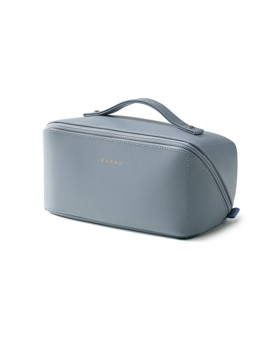 EACHY front view of waterproof PU leather bag showing sleek exterior and handle, protects items