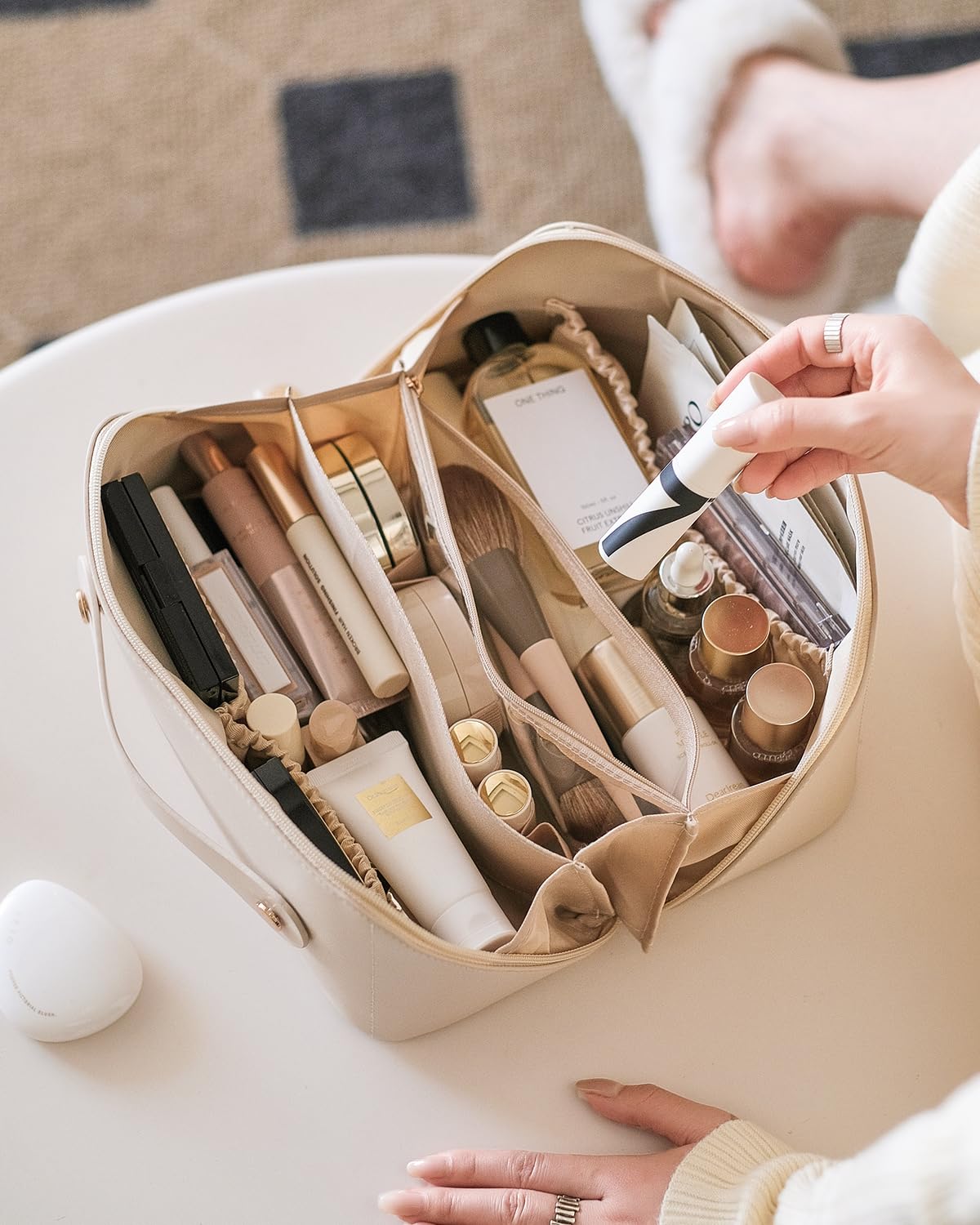 EACHY placed in suitcase showing travel-ready convenience benefit
