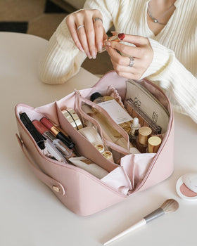 EACHY placed on bathroom counter in lifestyle scene for daily routine convenience