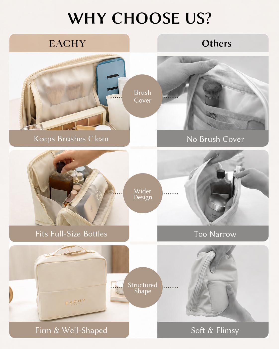 EACHY four side pockets holding masks and swabs for quick access