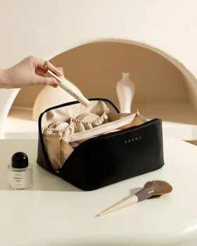 EACHY next to passport to show medium size suitable for carry-on packing