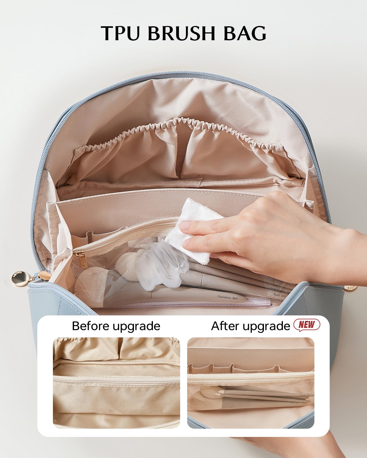EACHY TPU brush compartment detail protecting brushes from moisture
