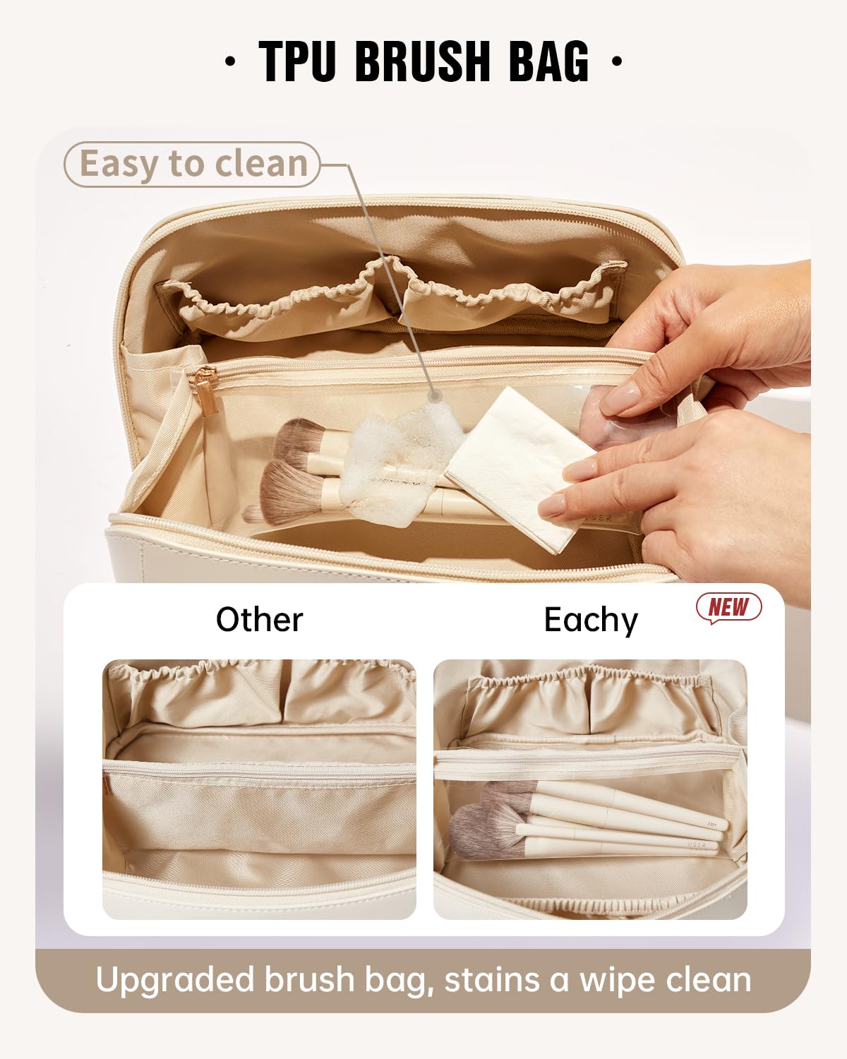 EACHY TPU brush compartment protecting bristles from moisture and dirt benefit