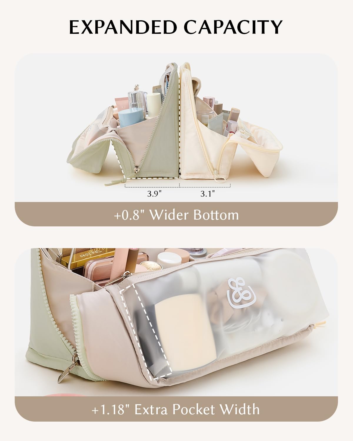 EACHY TPU-covered brush pouch isolating brushes from clean items
