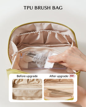 EACHY close-up of waterproof TPU brush pocket protecting brushes from dampness