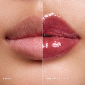 EADEM Bissap Glaze texture close-up showing glossy plum finish and moisturizing appeal