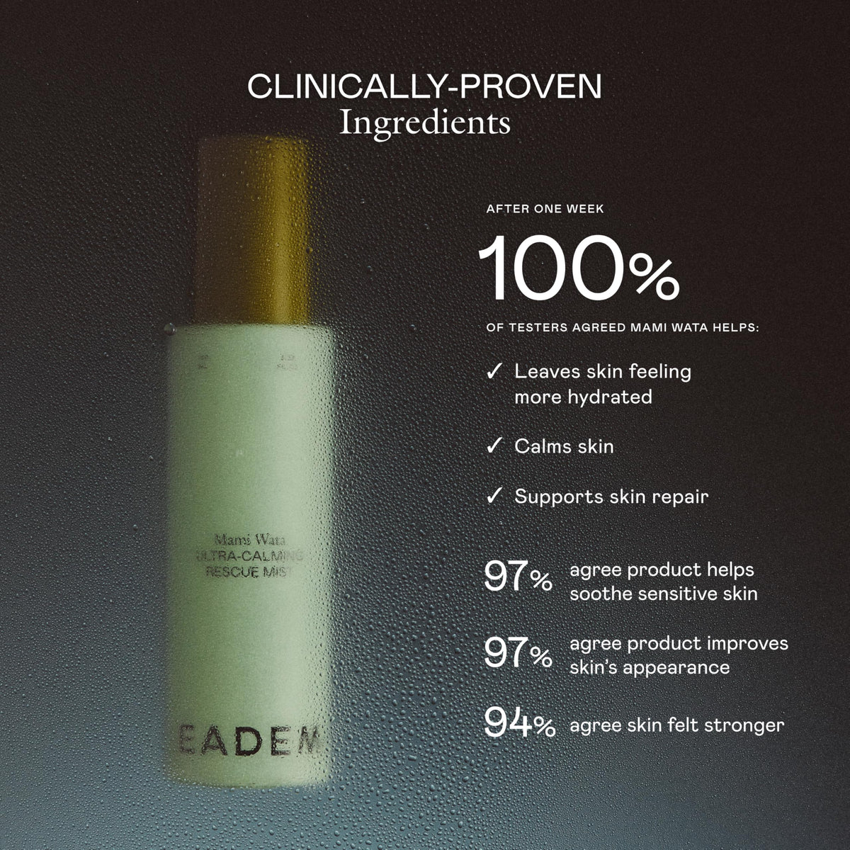 EADEM close-up bottle texture highlighting lightweight absorbency