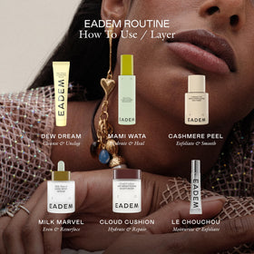 EADEM lifestyle bathroom scene showing routine-ready calming mist