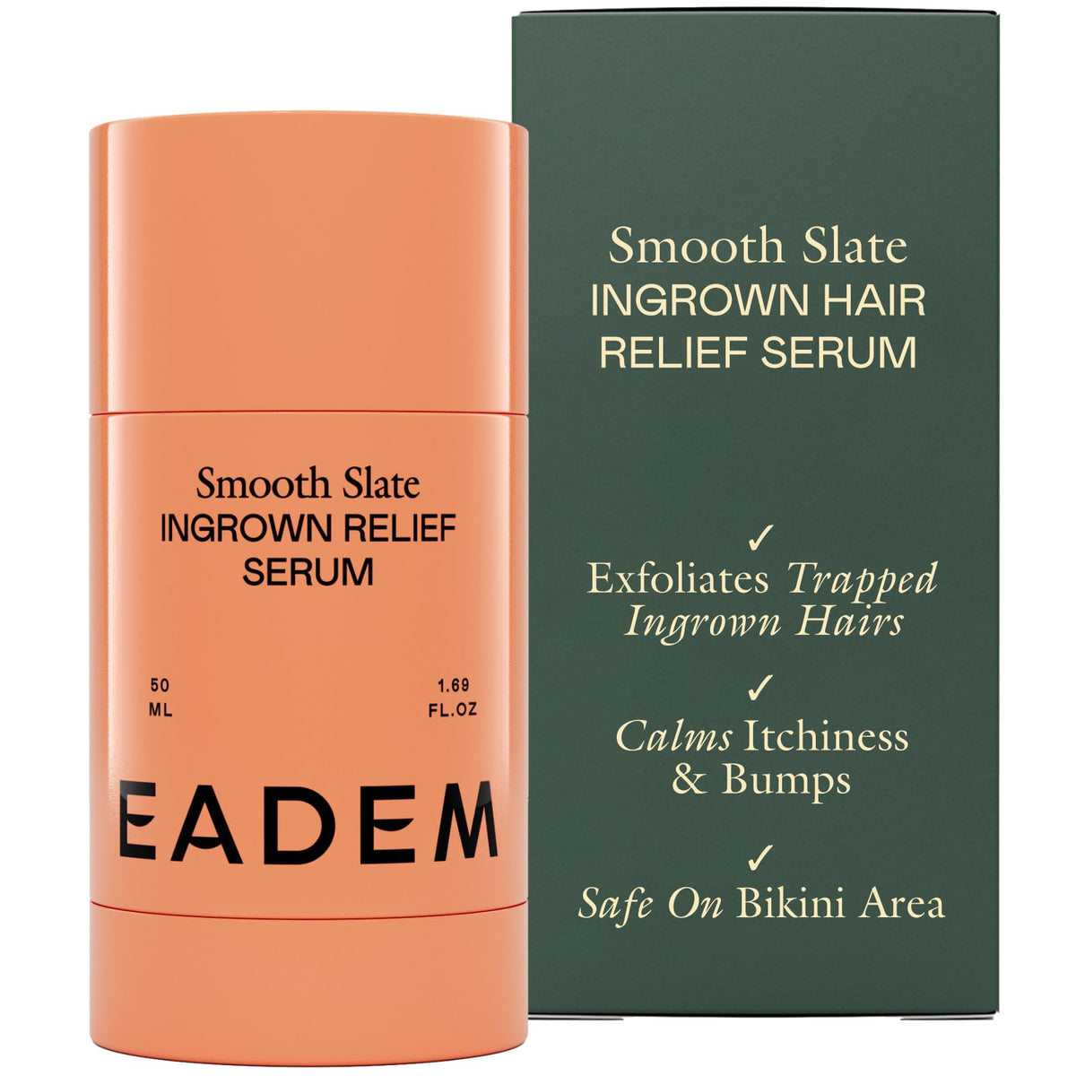 EADEM front packaging showing product name and clear benefits