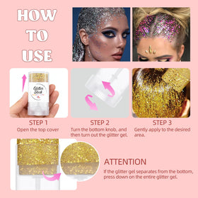 EAEVDJ glitter stick beside coin showing portable size for touch-ups