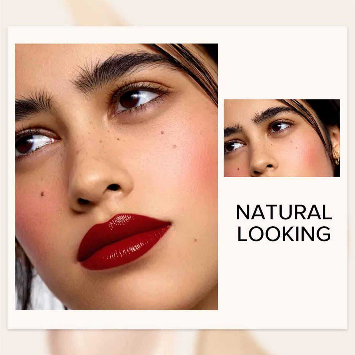Eakroo close-up of lip application demonstrating vivid, long-lasting color benefit