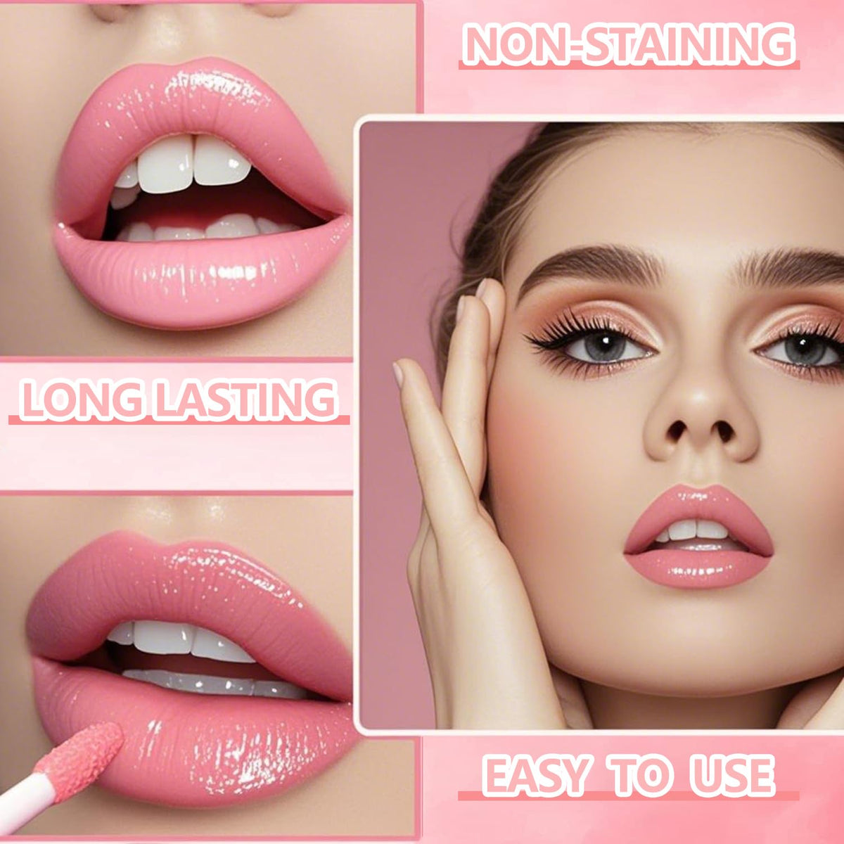 Eakroo applied on lips showing vivid color and comfortable finish