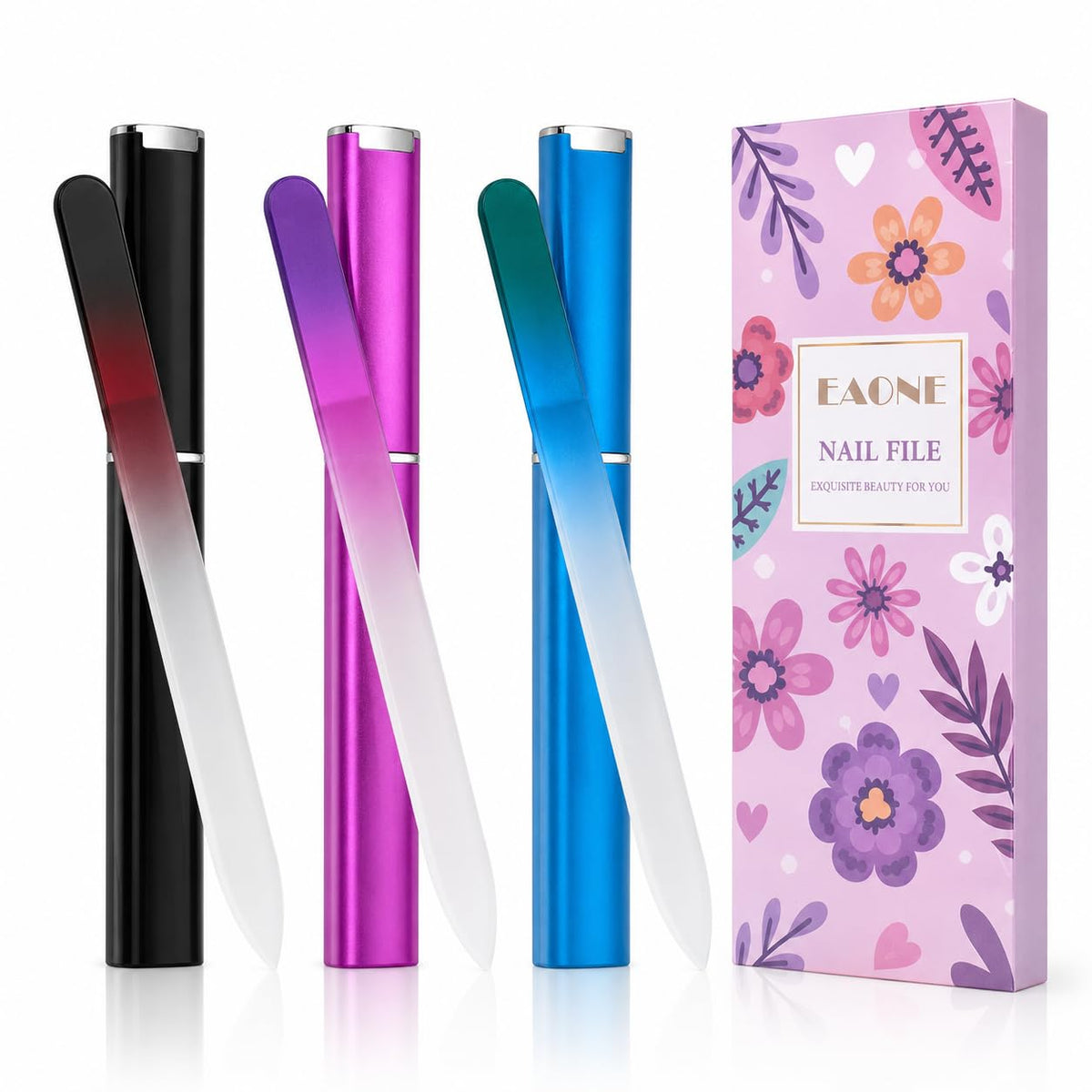 EAONE three files front view showing colors and compact cases for travel convenience