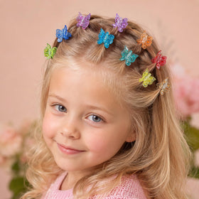 EAONE in-use half-up hairstyle using mini clips for decorative hold