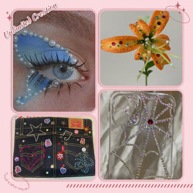 EARLMONI gems decorating a clutch bag to show craft application versatility