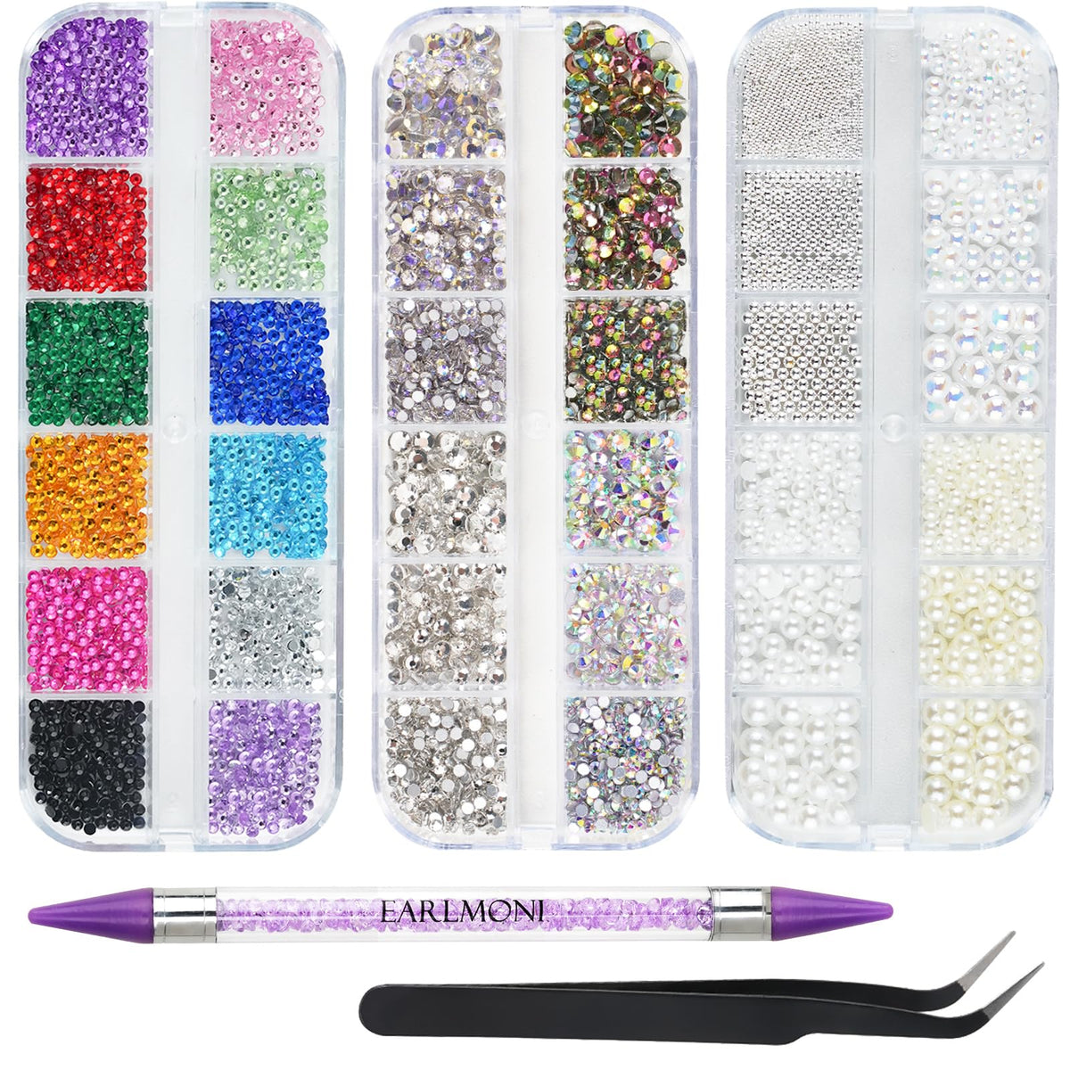 EARLMONI front packaging showing full 5200PCS kit and tools for versatile crafting
