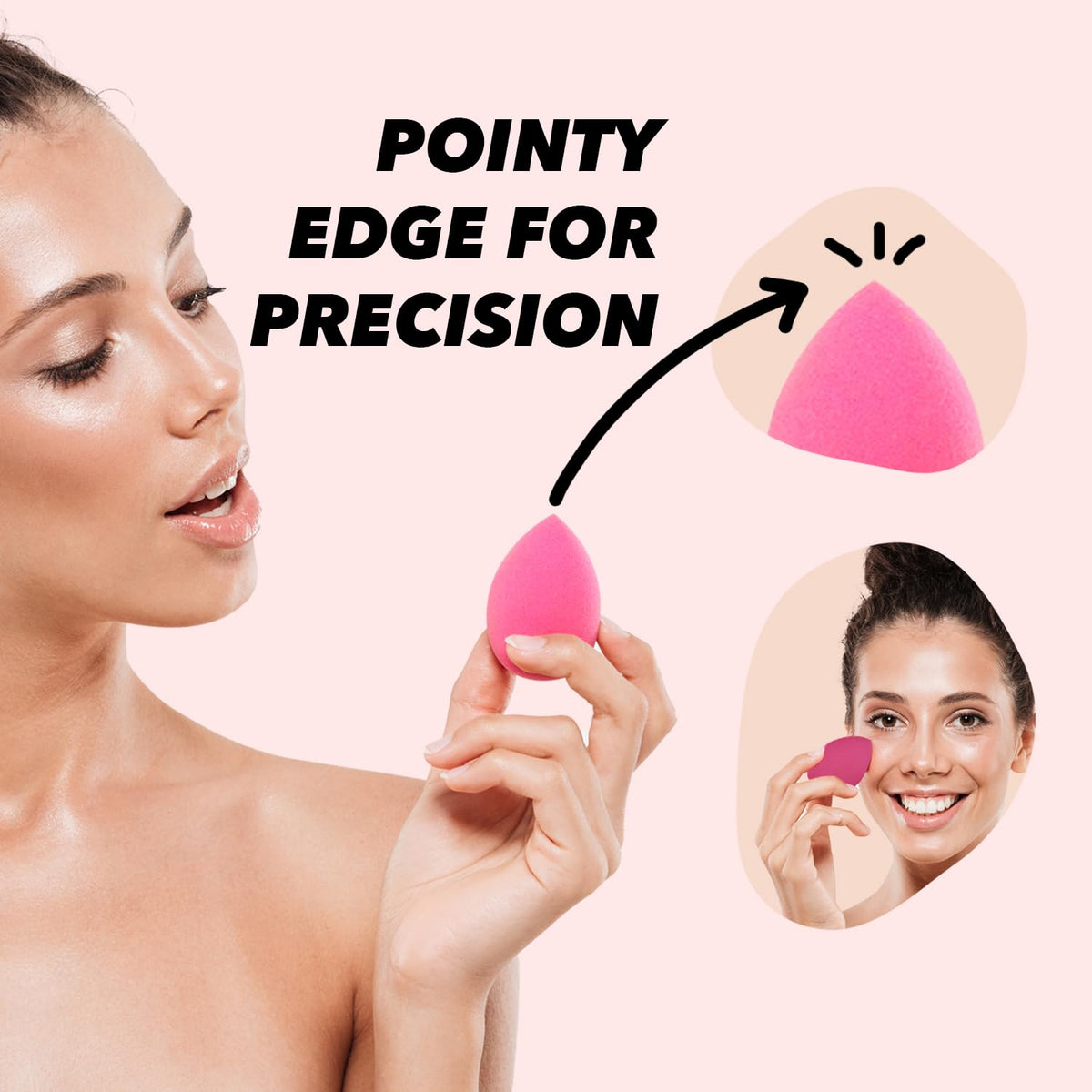 Earth & I sponge blending foundation smoothly for even skin finish
