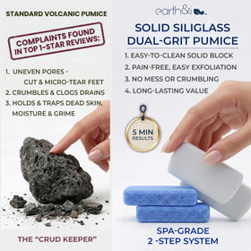 Earth & I stone rinsing under shower water for fast hygienic cleaning