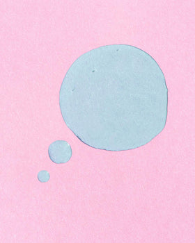 Close-up of the blue serum texture highlighting lightweight, non-greasy squalane finish and shine control
