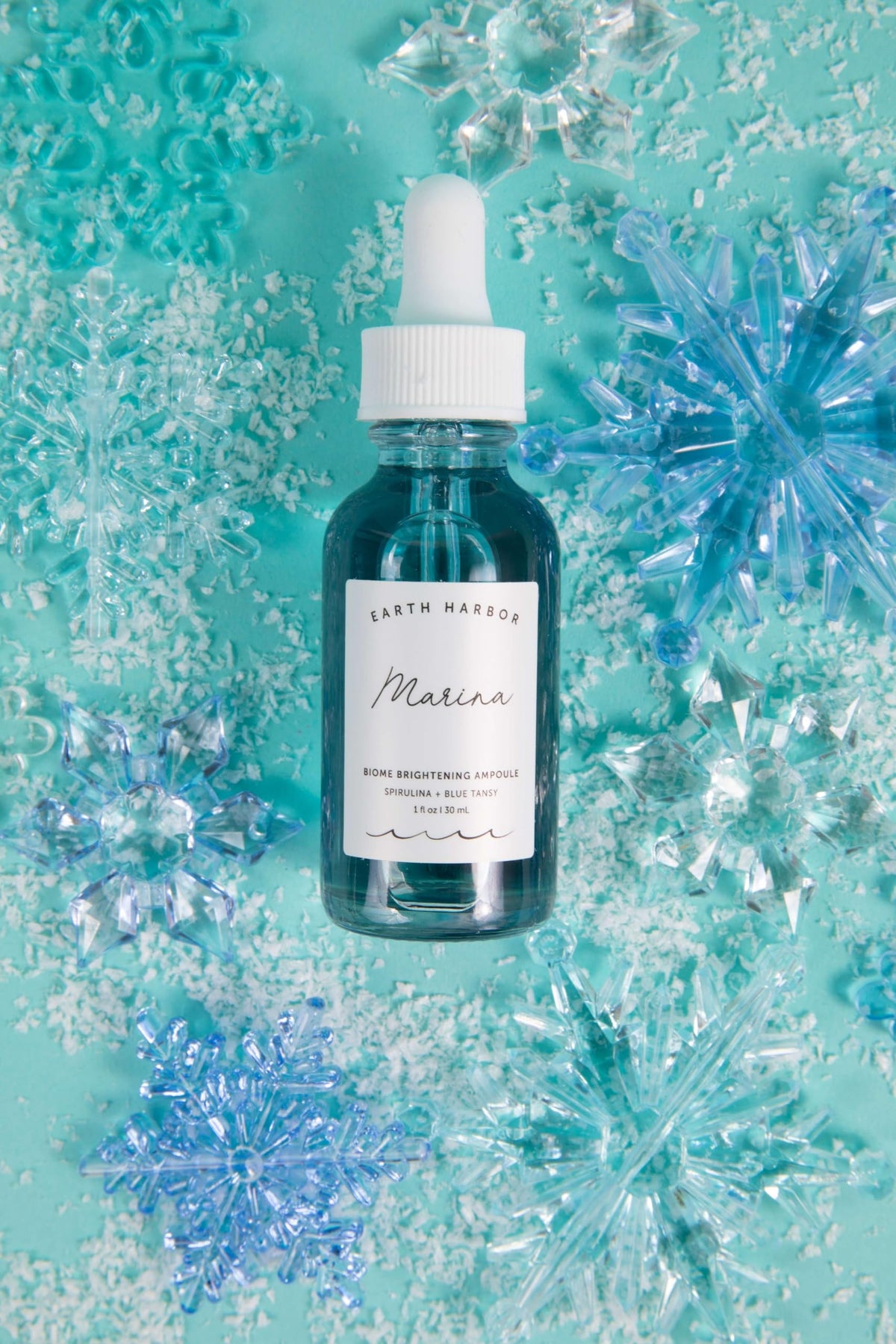 MARINA bottle staged on bathroom counter to show how it fits into daily skincare rituals