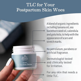 Earth Mama c-section balm smooth texture close-up demonstrating rich absorbency