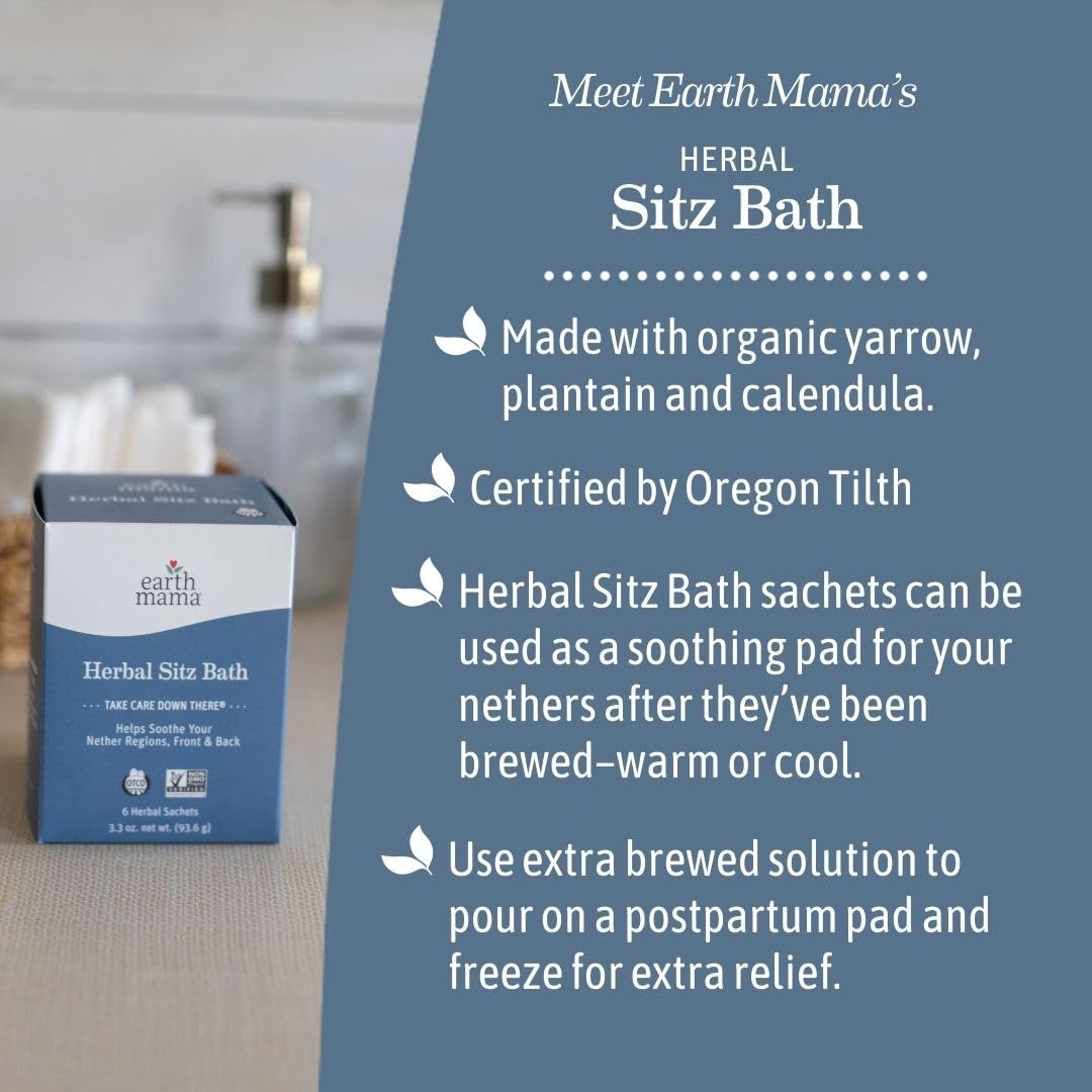 Earth Mama chilled compress on ice illustrating cool relief and comfort benefit