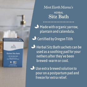 Earth Mama chilled compress on ice illustrating cool relief and comfort benefit