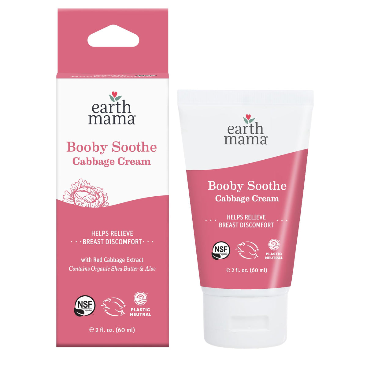 Earth Mama front jar showing product and soothing benefit