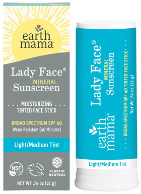 Earth Mama front packaging showing product and tint, easy identification benefit