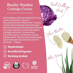 Earth Mama red cabbage extract bottle highlighting natural relief benefit