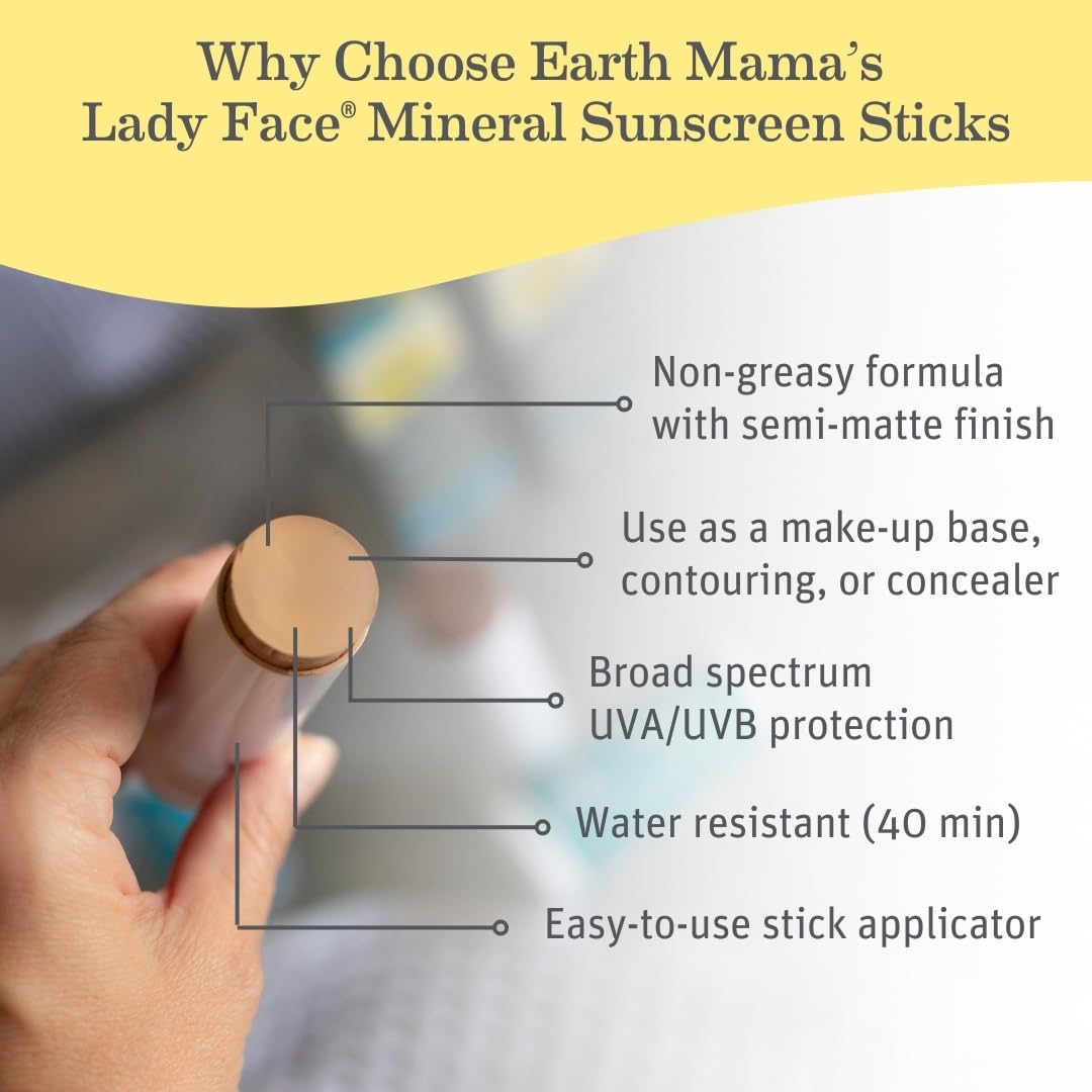 Earth Mama stick twist open revealing product tip, convenient application benefit