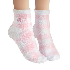 Earth Therapeutics aloe socks size comparison beside foot showing universal fit