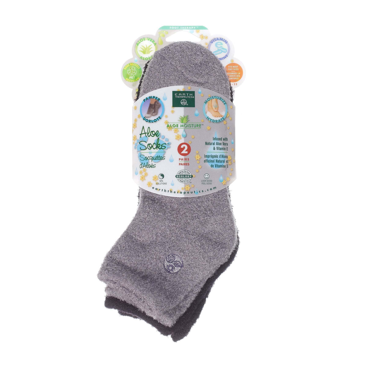Earth Therapeutics close-up of plush sock texture illustrating soft, hydrating fibers