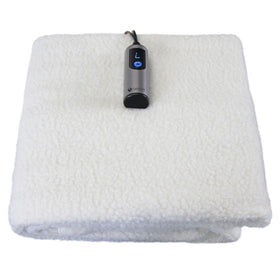 EarthLite front view of heated table pad showing plush fleece and warmth benefit