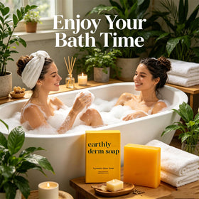 Earthly Derm bar in a bathroom setting illustrating daily routine convenience