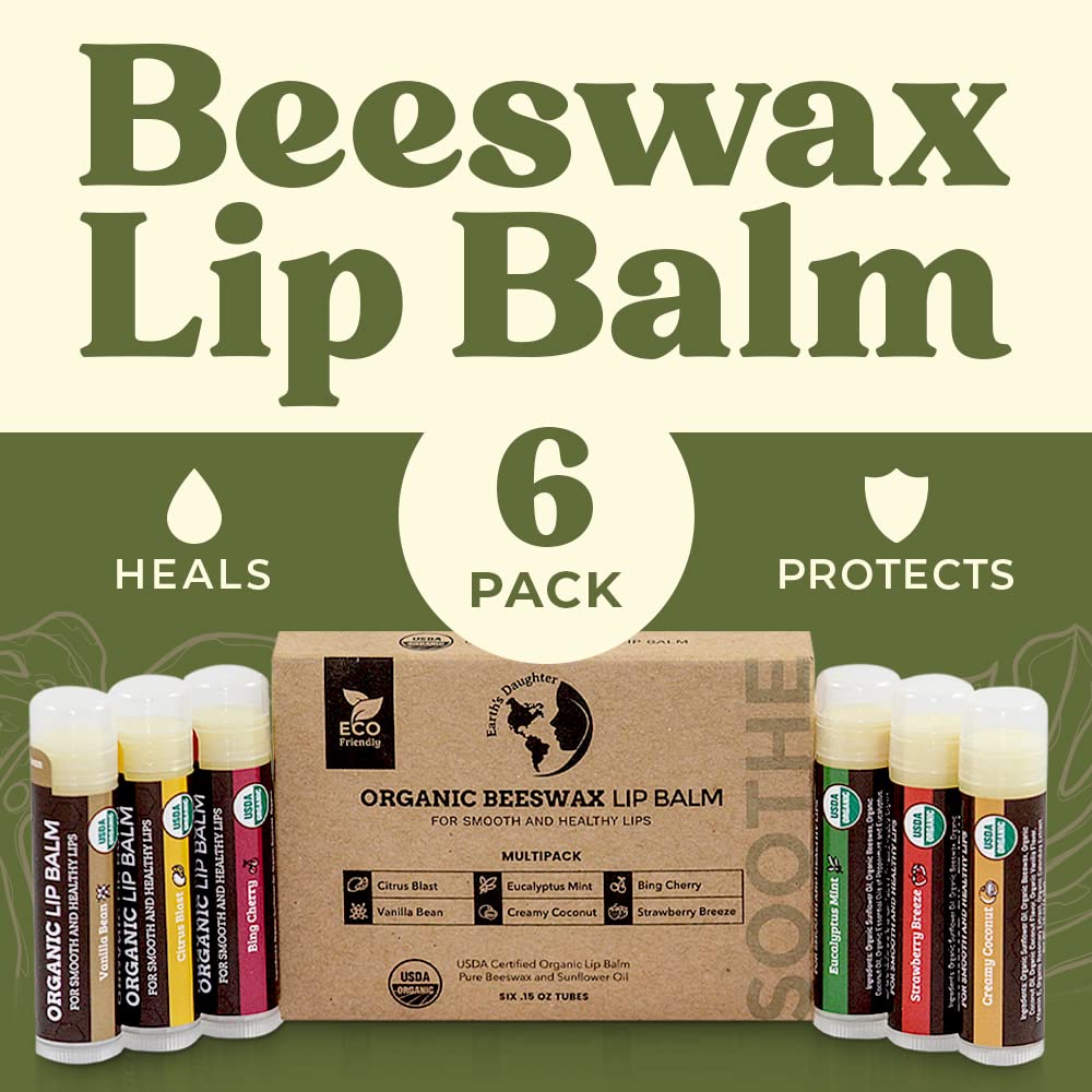 Earth's Daughter balm being applied to lips demonstrating smooth moisturizing feel