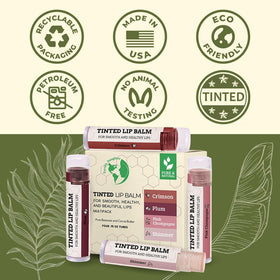 Earth's Daughter balm applied on lips showing natural tint and hydrated look