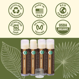 Earth's Daughter lip balm used outdoors by family, everyday protection benefit